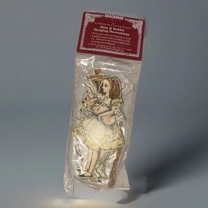 B. Shackman Vintage 1990 Alice in Wonderland  & Rabbit Hanging Decoration Sealed